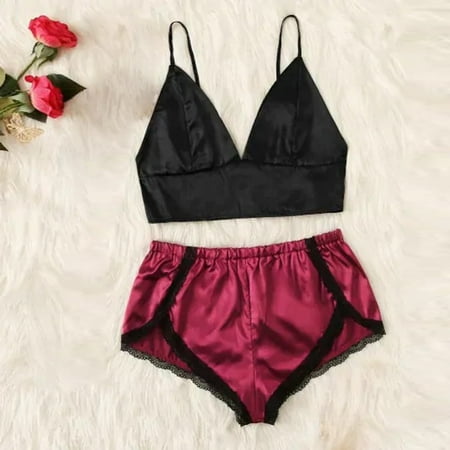 Women s 2 Piece Pajama Set Lingerie Soft Cami Crop Top Shorts Set Nighty Satin Lounge Wine XXL
Women s 2 Piece Pajama Set Lingerie Soft Cami Crop Top Shorts Set Nighty Satin Lounge Wine XXL