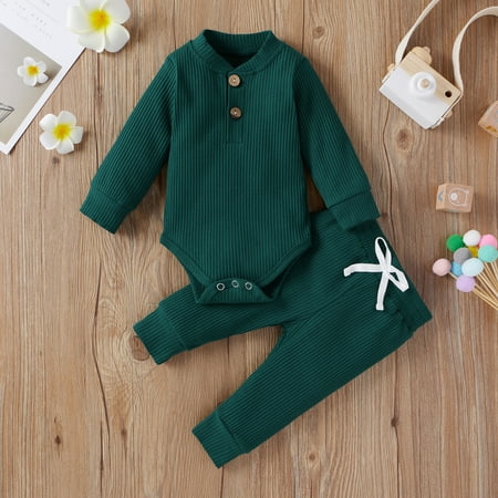Suanret Newborn Baby Girls Boys Spring Fall Suit Long Sleeve Clothes Striped Romper+Pants Set Infant Outfits Green 6-12 Months
Suanret Newborn Baby Girls Boys Spring Fall Suit Long Sleeve Clothes Striped Romper+Pants Set Infant Outfits Green 6-12 Months