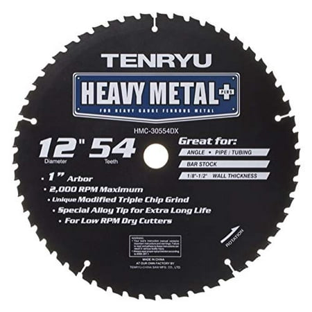 Tenryu HMC-30554DX 12 x 54T Heavy Metal Plus Alloy Teeth Saw Blade 
Tenryu HMC-30554DX 12 x 54T Heavy Metal Plus Alloy Teeth Saw Blade