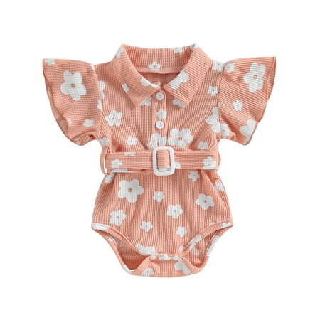 Musuos Baby Girl Daisy Print Romper Ruffles Sleeve Lapel Buttons Bodysuit with Belt
Musuos Baby Girl Daisy Print Romper Ruffles Sleeve Lapel Buttons Bodysuit with Belt