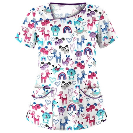UDAXB Womens Nursing Scrub Tops Valentine s Day Love Heart Printed Working Uniform Short Sleeve V-Neck Workwear Blouse T-shirt with Pockets
UDAXB Womens Nursing Scrub Tops Valentine s Day Love Heart Printed Working Uniform Short Sleeve V-Neck Workwear Blouse T-shirt with Pockets