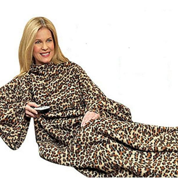Warmie- Cozy Blanket with Sleeves (Leopard)