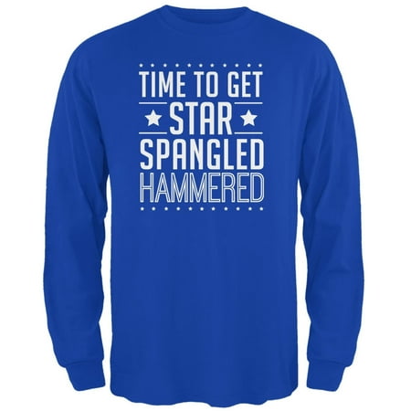 Time to get Star Spangled Hammered Royal Adult Long Sleeve T-Shirt