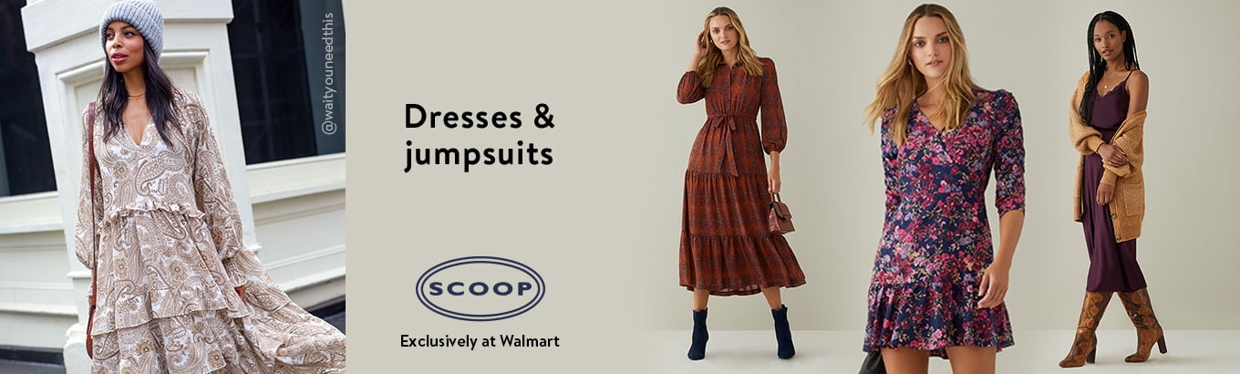 Shop Scoop dresses and jumpsuits, exclusively at Walmart. Shop Scoop dresses and jumpsuits, exclusively at Walmart.