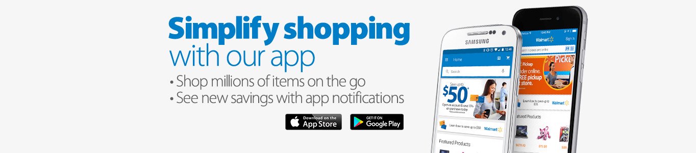 Simplify shopping with our app. Shop millions of items on the go. Get new savings with app notifications. Simplify shopping with our app. Shop millions of items on the go. Get new savings with app notifications.