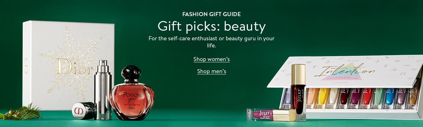 HOLIDAY_GG_Beauty_HERO_POV_1360x410_LIVE Fashion gift guide: Gift picks: beauty. For the self-care enthusiast or beauty guru in your life. Shop women’s. Shop men’s.