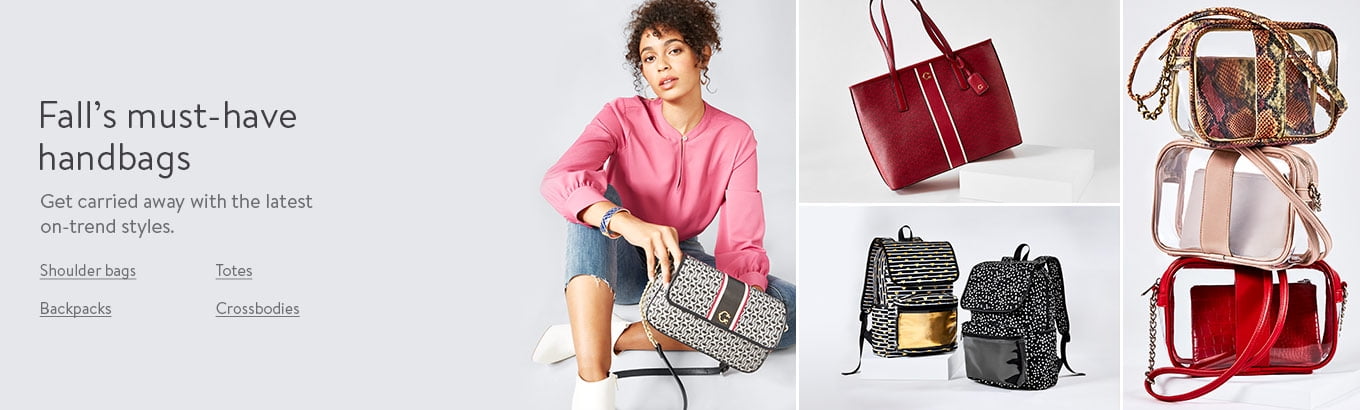 Fall's must-have handbags. Get carried away with the latest on-trend styles. Shoulder bags. Totes. Crossbodies. Backpacks. Fall's must-have handbags. Get carried away with the latest on-trend styles. Shoulder bags. Totes. Crossbodies. Backpacks.