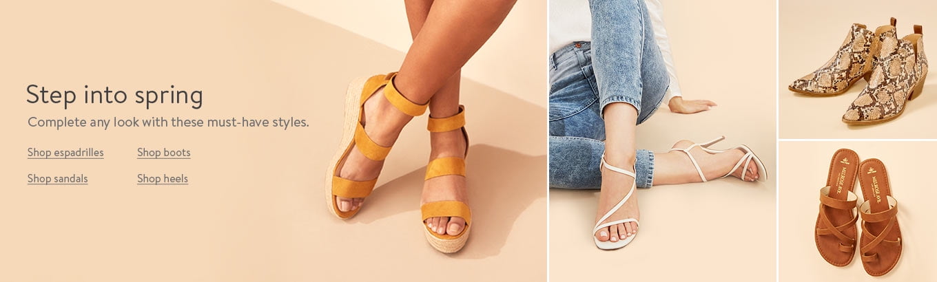 Step into spring. Complete any look with these must-have styles. Shop espadrilles. Shop boots. Shop sandals. Shop heels. Step into spring. Complete any look with these must-have styles. Shop espadrilles. Shop boots. Shop sandals. Shop heels.