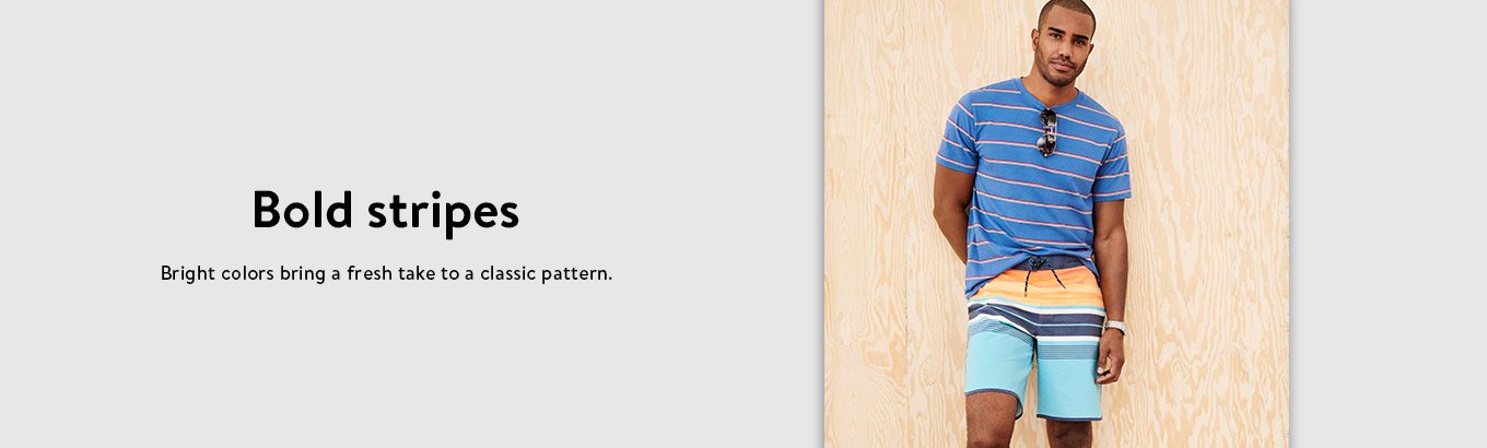 Bold stripes. Bright colors bring a fresh take to a classic pattern. Bold stripes. Bright colors bring a fresh take to a classic pattern.