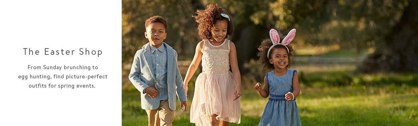 The Easter Shop. From Sunday brunching to egg hunting, find picture-perfect outfits for spring events. The Easter Shop. From Sunday brunching to egg hunting, find picture-perfect outfits for spring events.