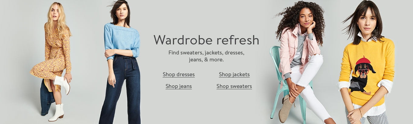 Wardrobe refresh. Find sweaters, jackets, dresses, jeans, and more. Shop sweaters. Shop jackets. Shop dresses. Shop jeans. Wardrobe refresh. Find sweaters, jackets, dresses, jeans, and more. Shop sweaters. Shop jackets. Shop dresses. Shop jeans.