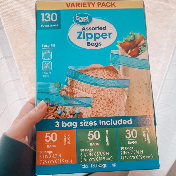 Great Value Assorted Zipper Bags Variety Pack, 130 Count - Walmart.com
