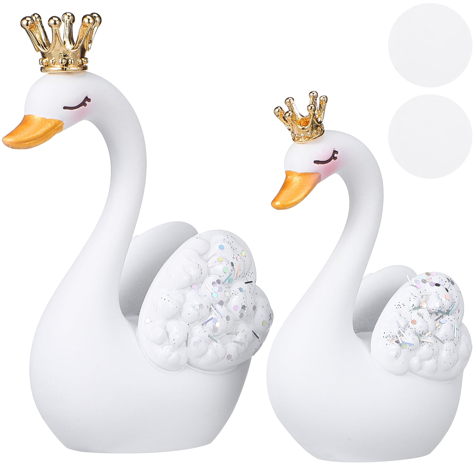 Pair Resin Swan Statue Resin Swan Sculptures Car Interior Decorations