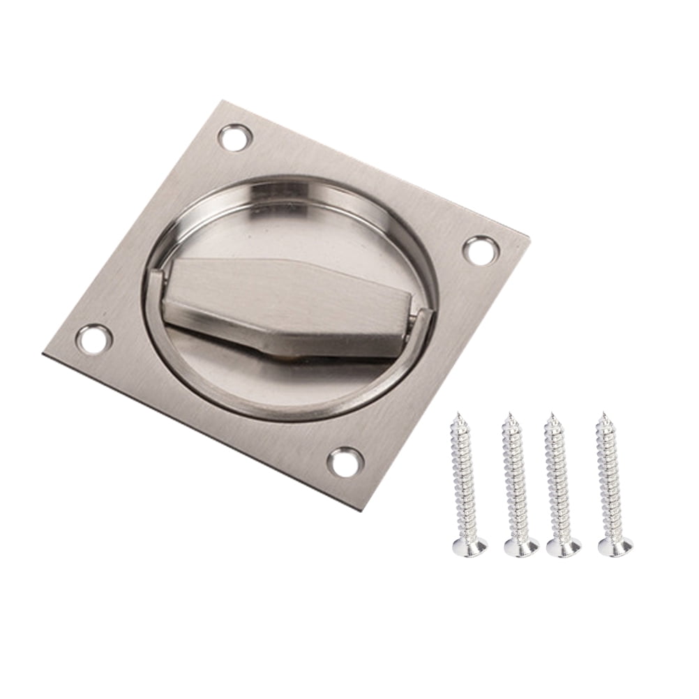 Set Of Flat Stainless Steel Recessed Flush Pull Finger Insert Sliding