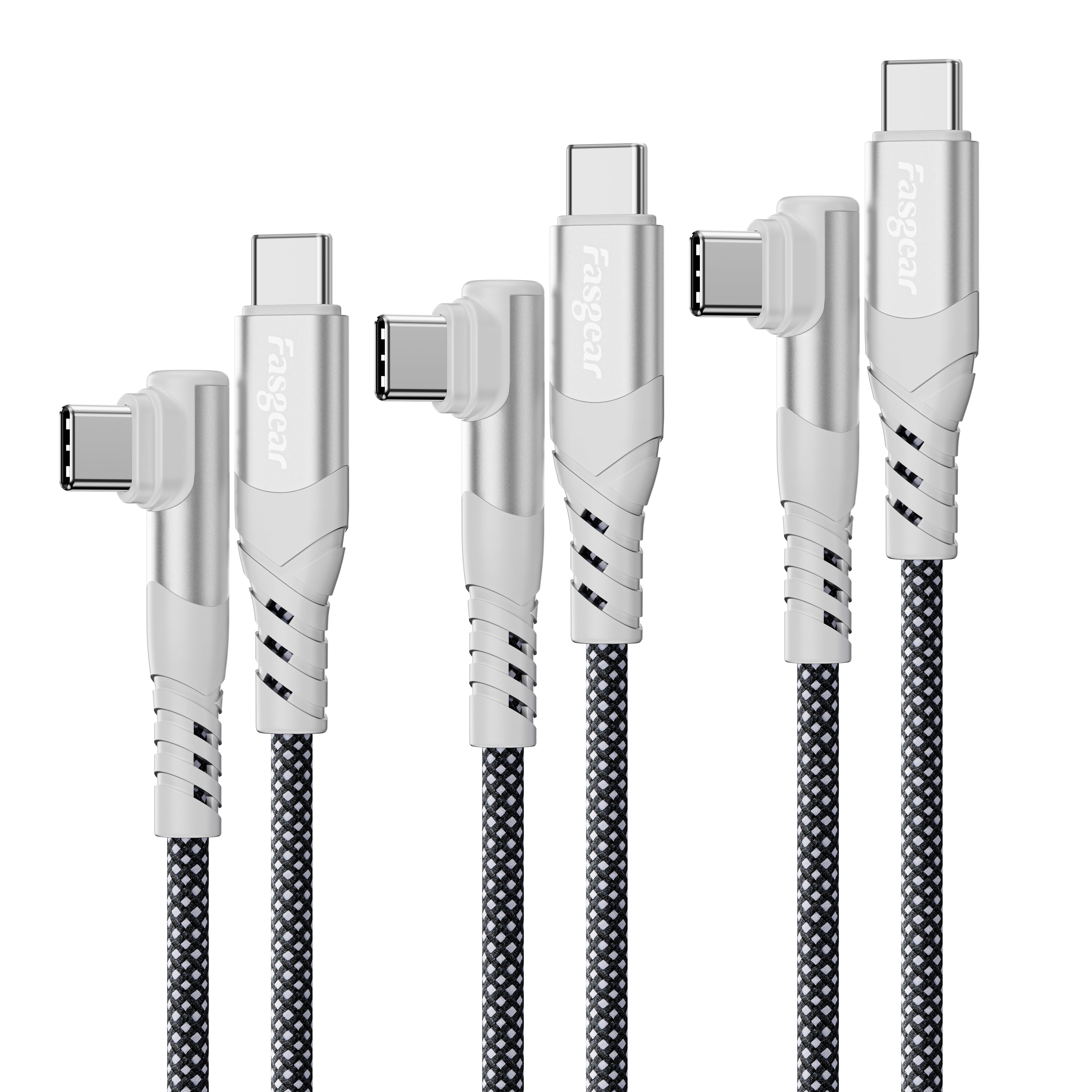 100W USB C To USB C Cable 3 Pack 3ft 6ft 10ft Fasgear USB 2 0 Type C To