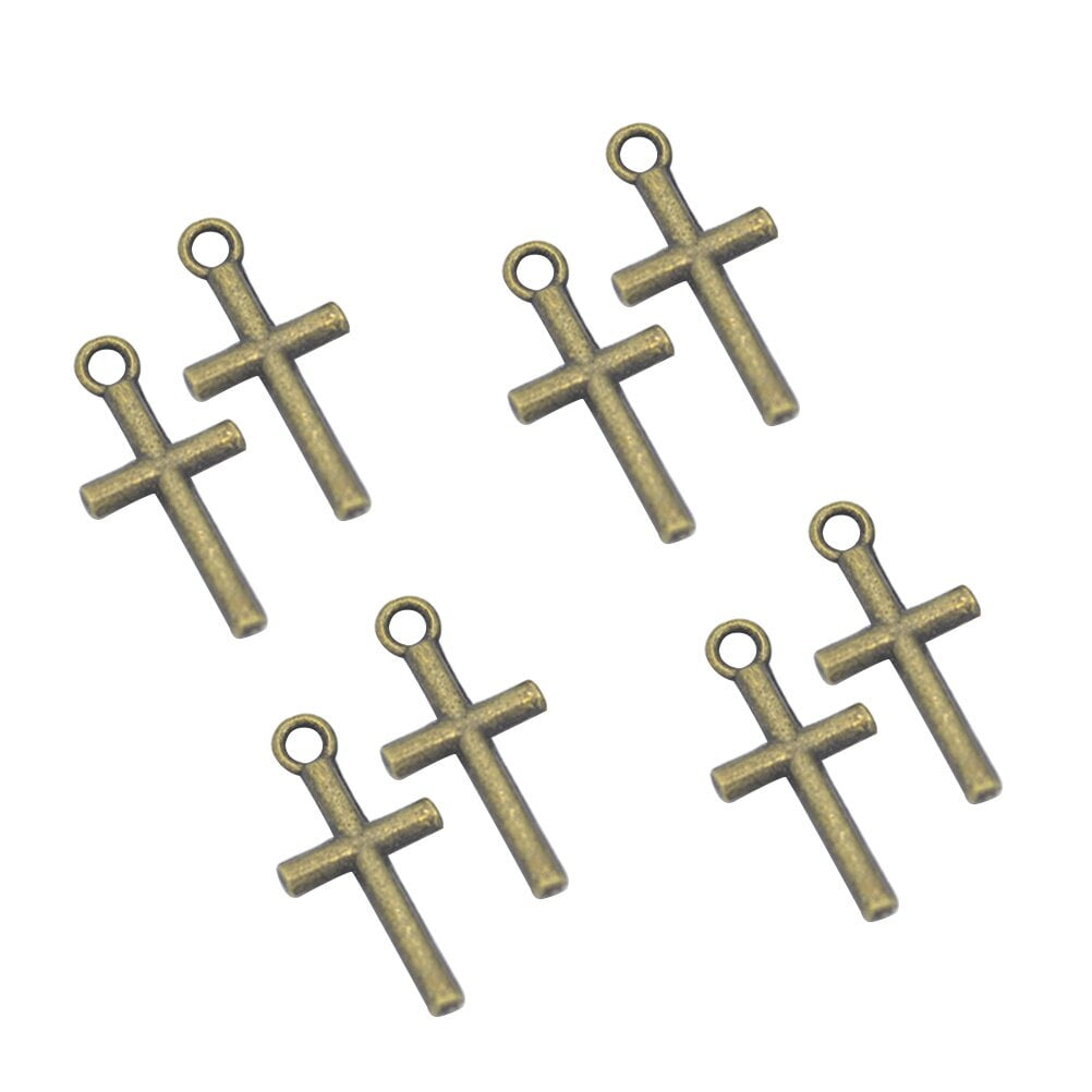 100pcs Fashion Jewelry Making Charms Findings Cross Pendant Craft DIY