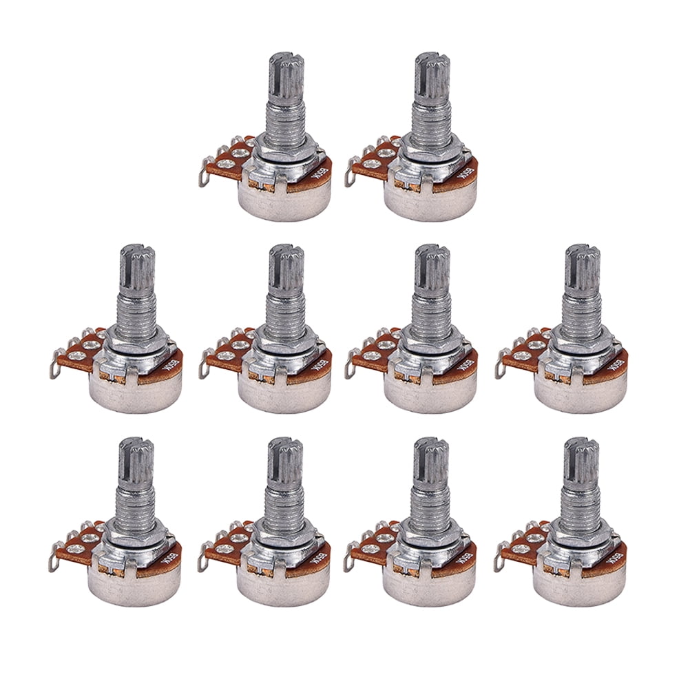 10pcs B50k Full Size Bass Pots Potentiometer Long Knurled Split Shaft