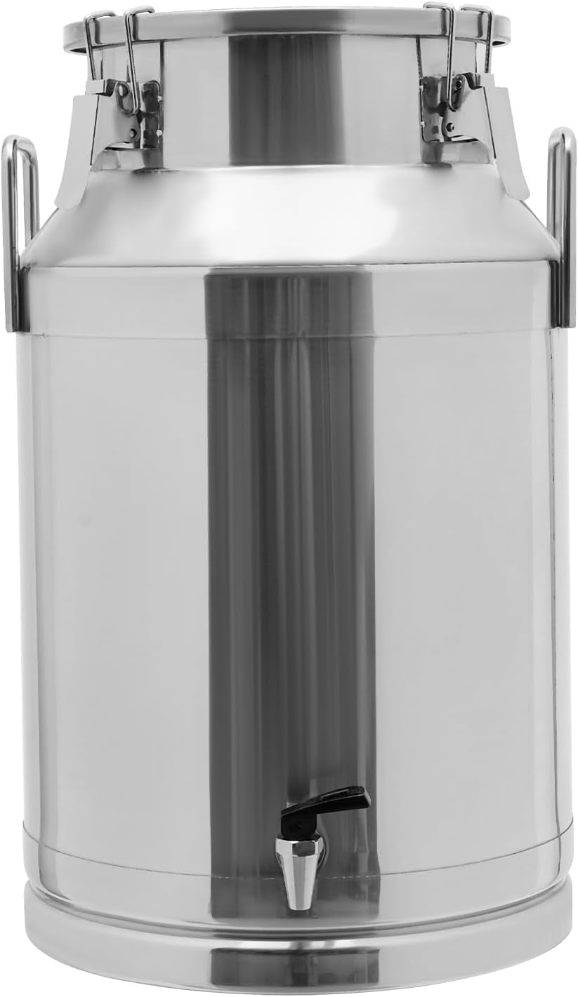 L Stainless Steel Milk Can With Spigot Water Beverage Drink