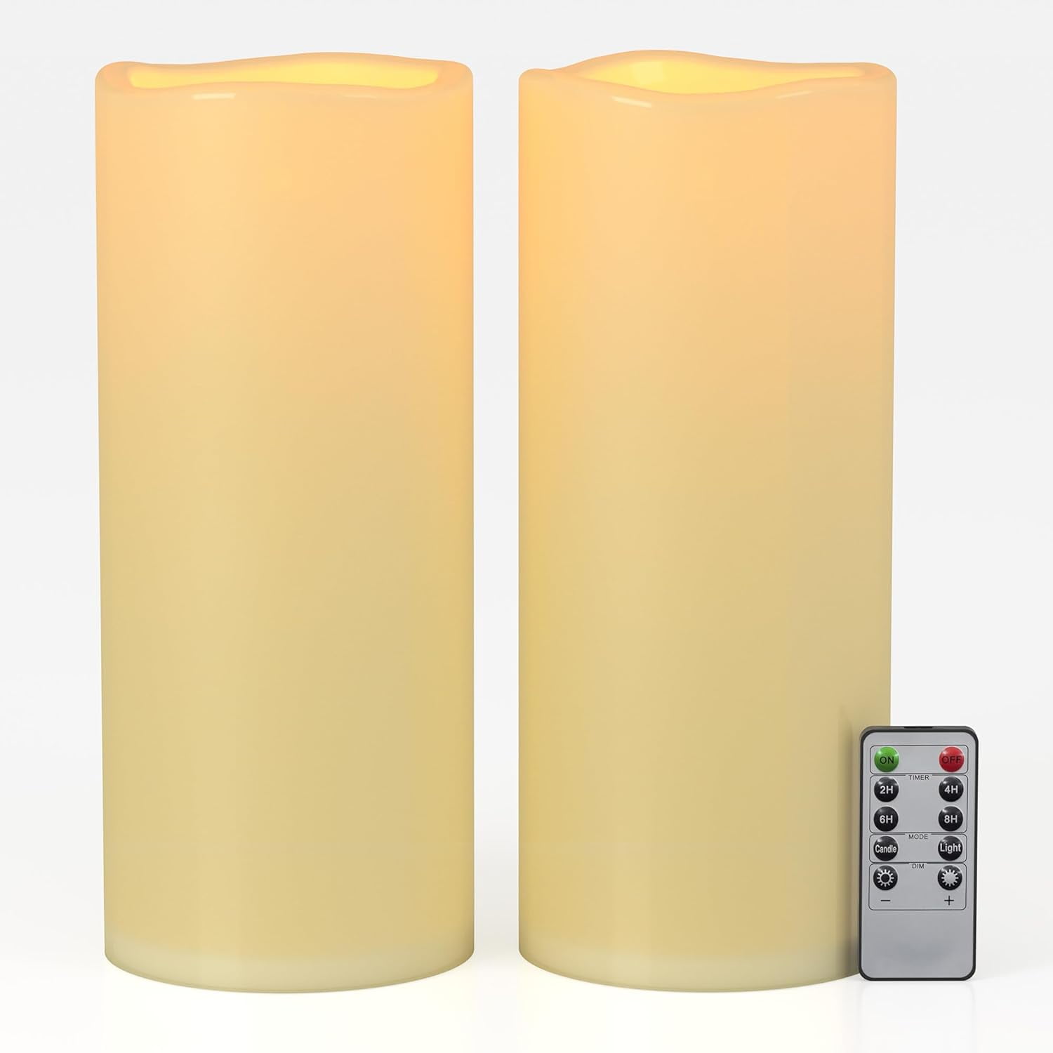 12 X 5 Ivory Large Waterproof Outdoor Flameless Candles Battery