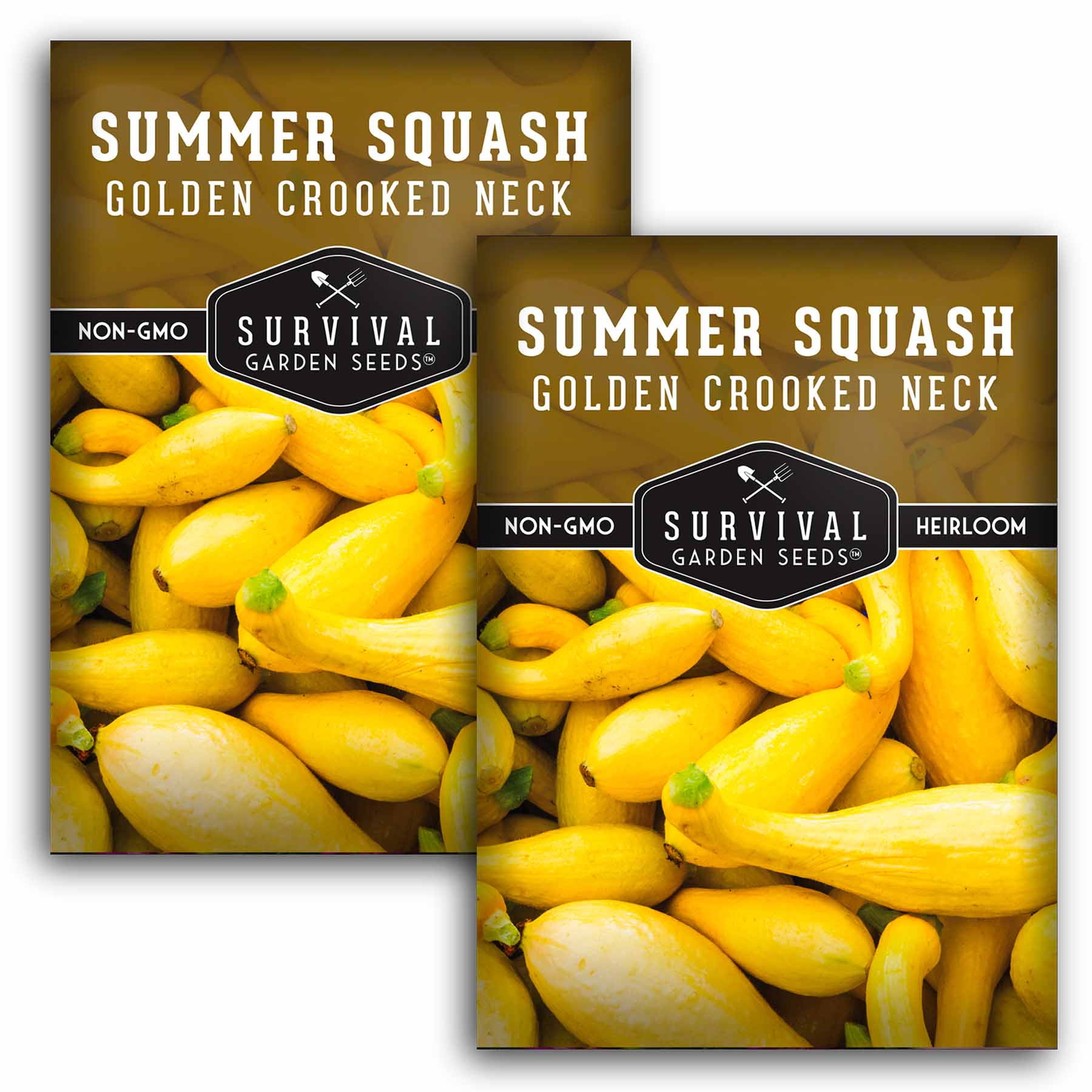 2 Packs Crookneck Squash Seed Yellow Crooked Neck Summer Squash Non