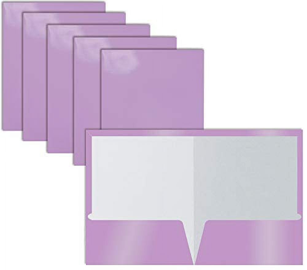 Pocket Glossy Laminated Lavender Paper Folders Box Of Letter