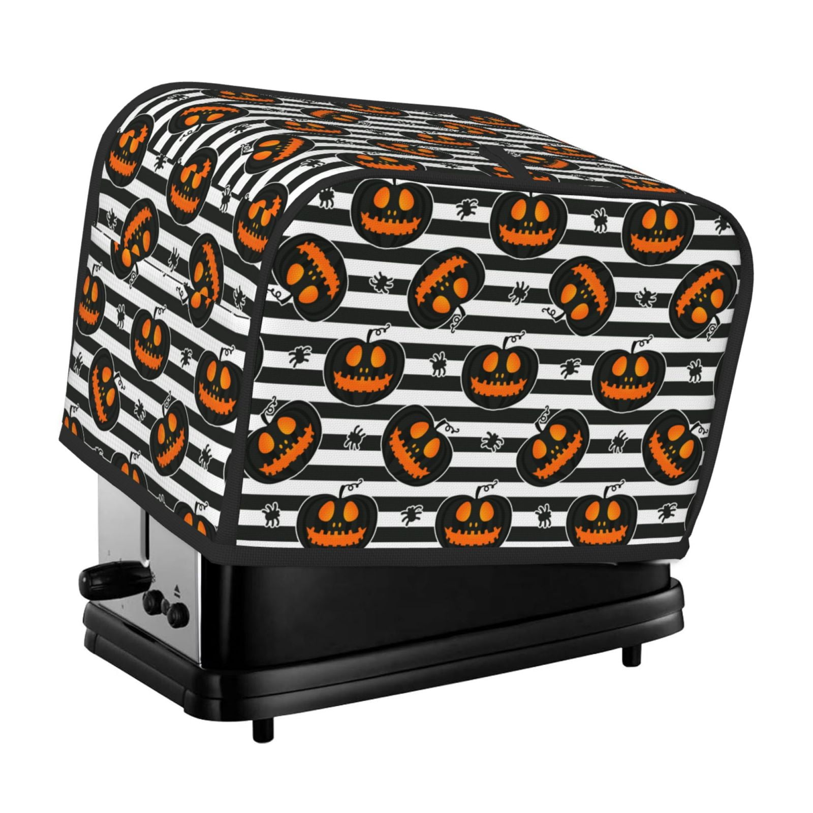 2 Slice Toaster Cover With Pockets Spiders Pumpkins Halloween Water