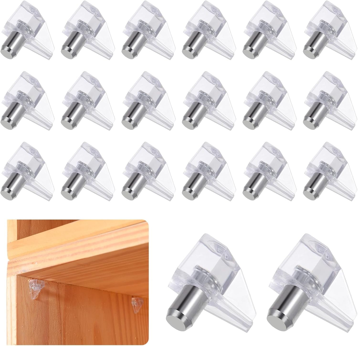 20 Pcs 5 Millimeters Clear Shelf Support Peg Clear Plastic Replacement