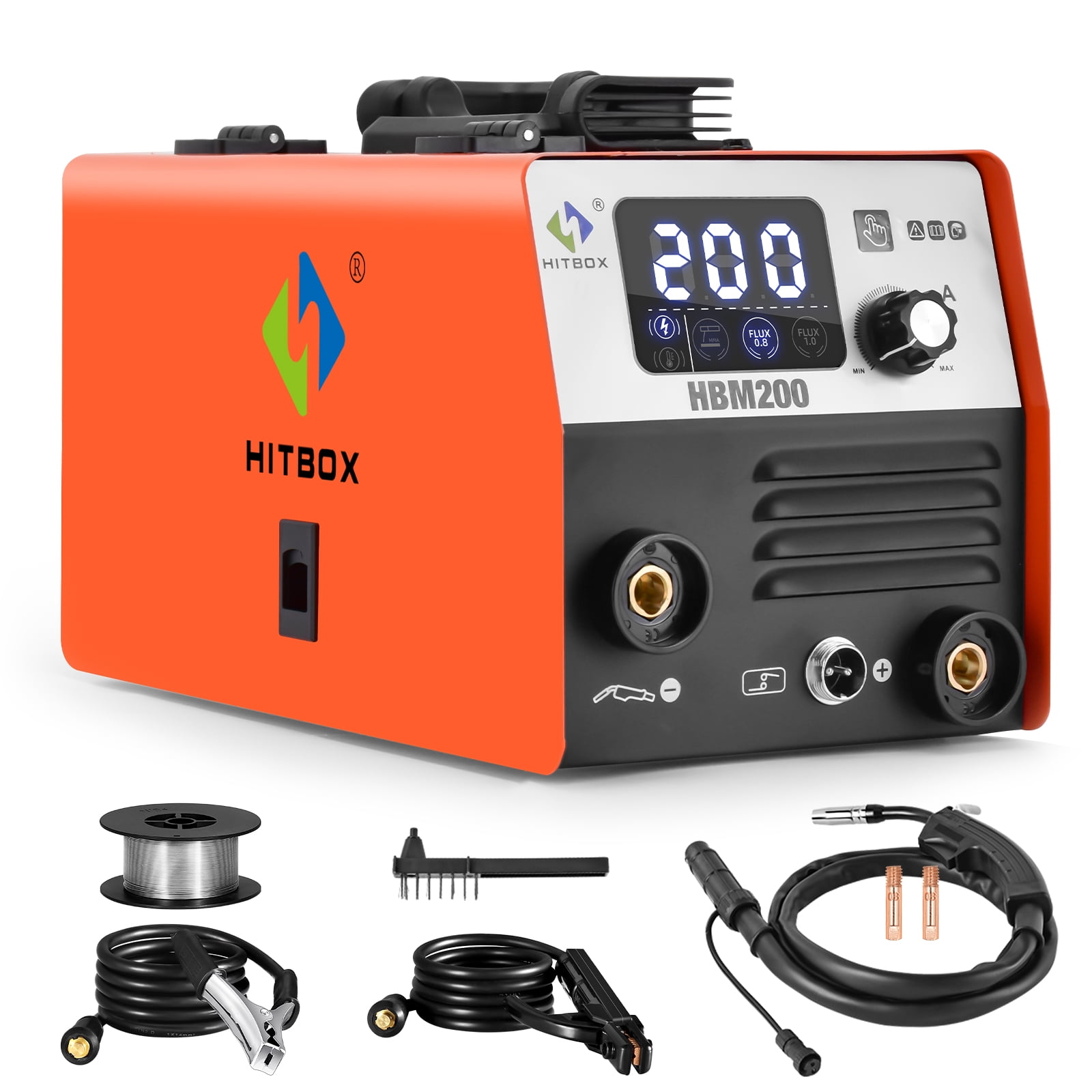 HITBOX HBM200 Portable 200Amp MIG Welder 110V 2 In 1 Gasless Flux Core