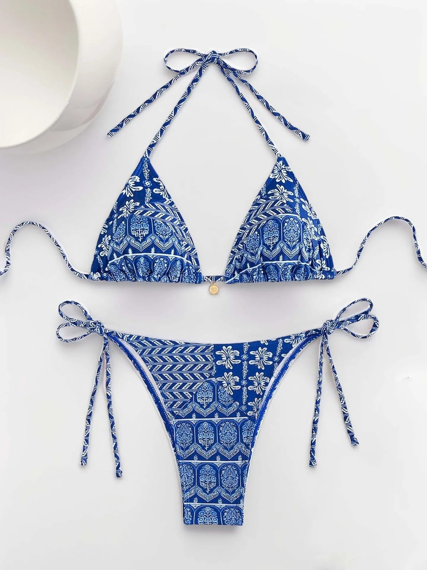 2025 New Summer Swimwear Bikini Set Sexy Print Backless Bikini 2 Piece