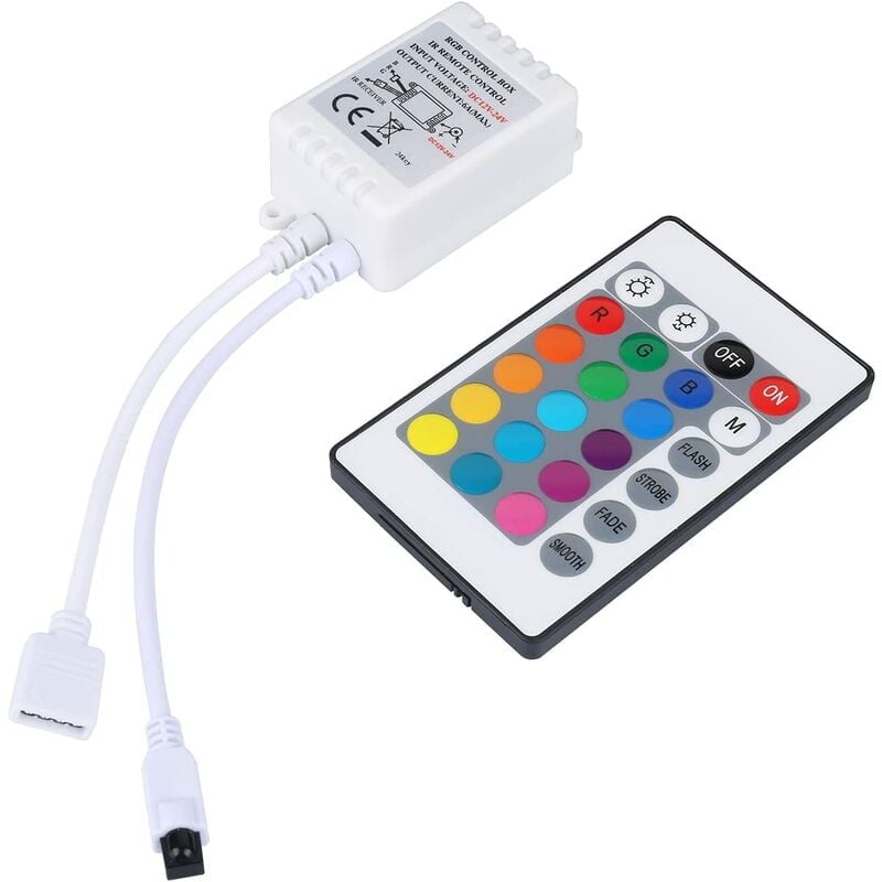 24 Keys IR Remote Control And White IR Controller For RGB LED Strip