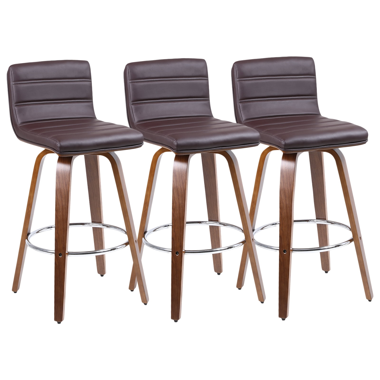 Inch Swivel Bar Stools Bar Height Set Of Modern Pu Leather Swivel