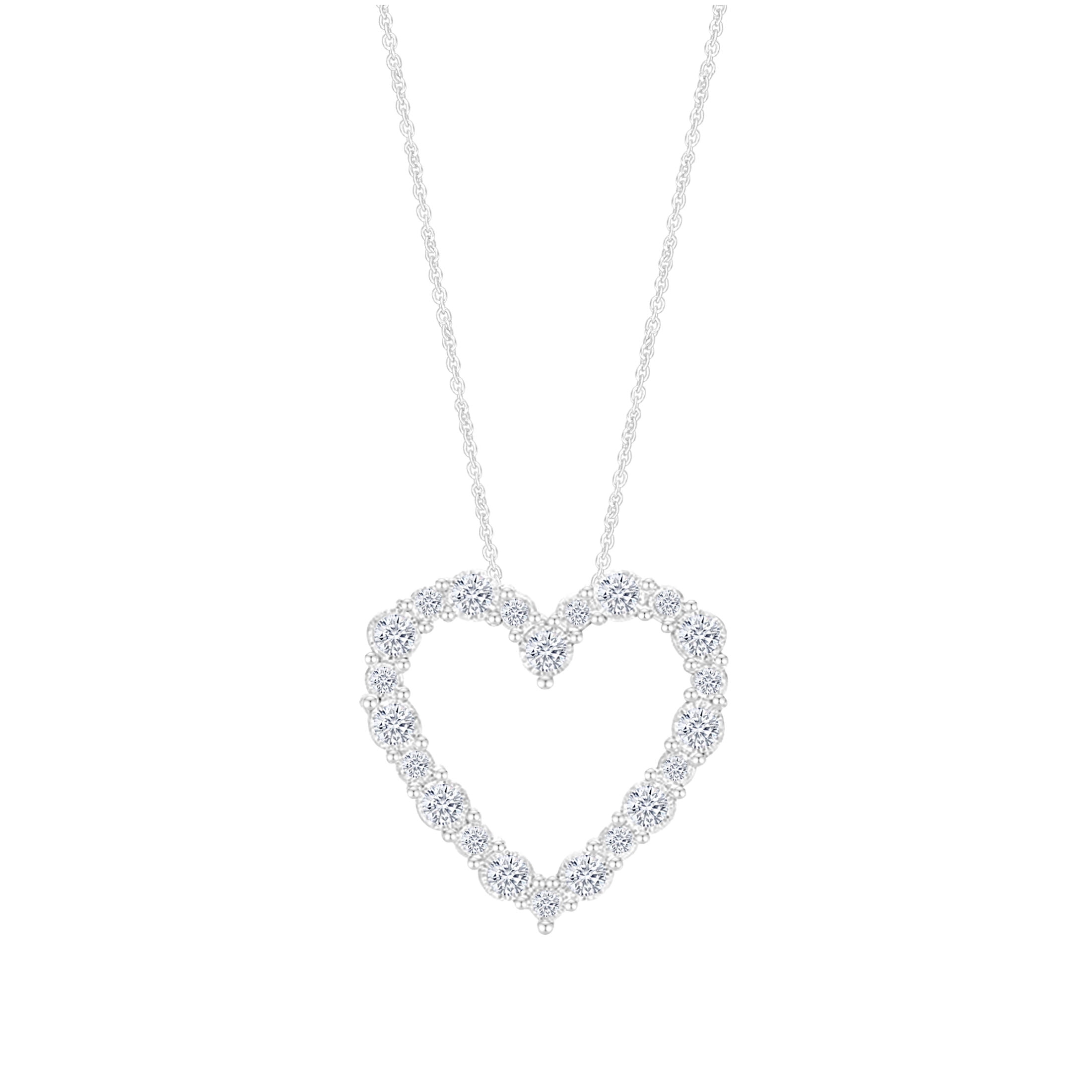 Carat Moissanite Heart Outline Pendant Necklace For Women In K