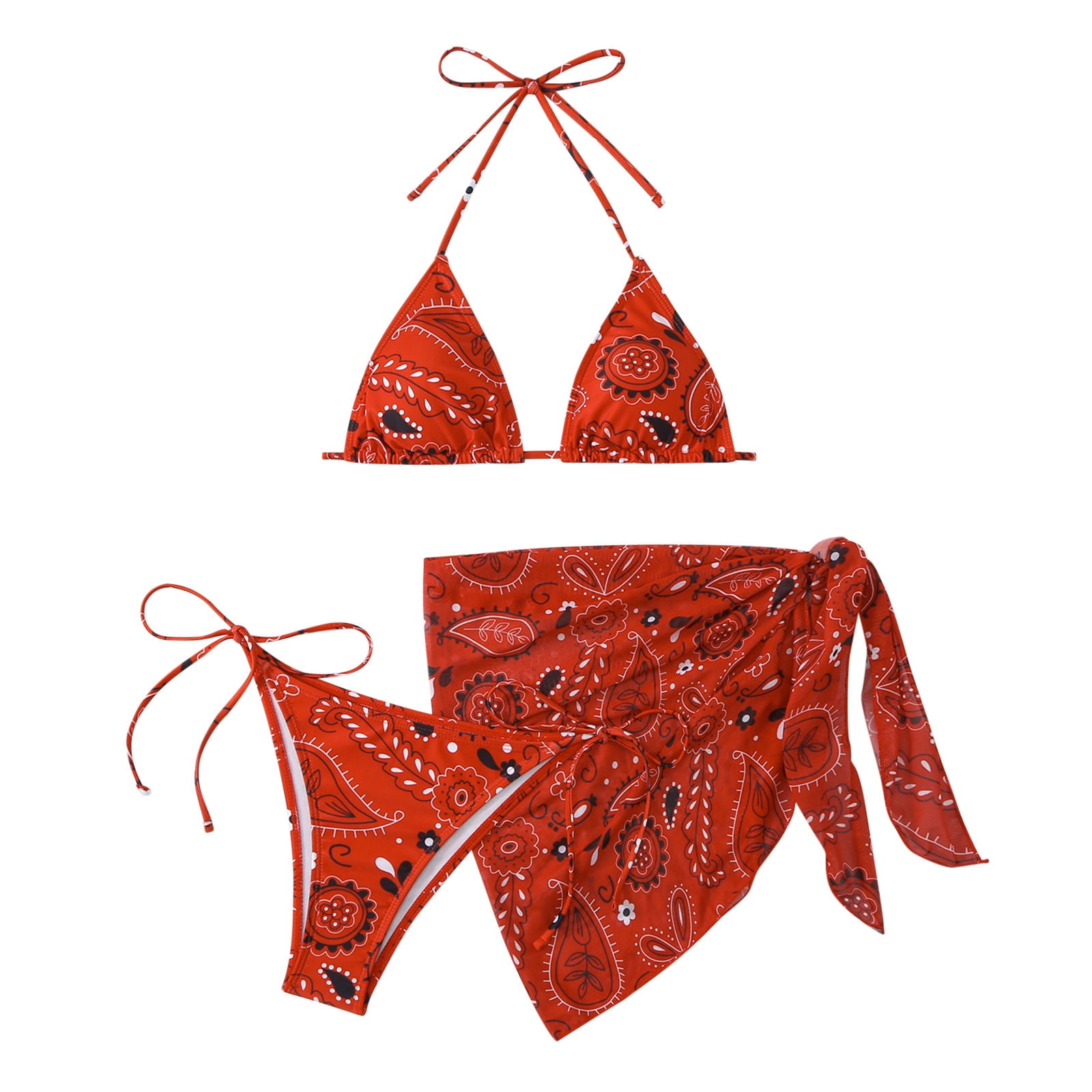 Piece Swimsuit For Women Sexy Triangle Halter String Bikini Set With