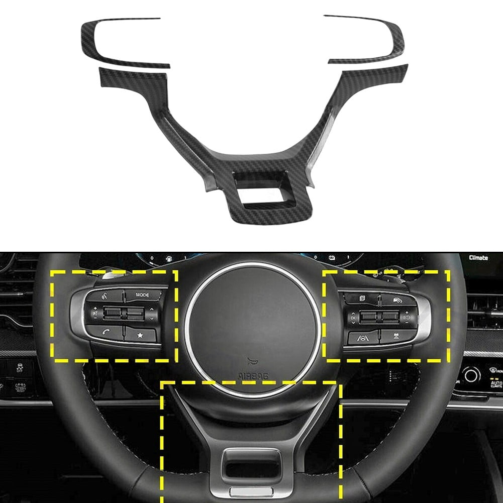 3PCS Carbon Fiber Style Steering Wheel Cover Trim For Kia Sportage NQ5