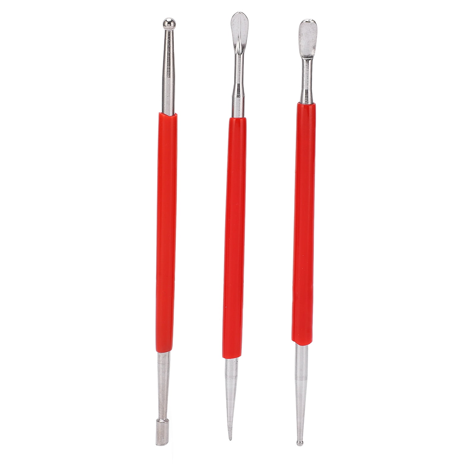 3Pcs Double End Tracing Dotting Stylus Small Portable Red Pottery