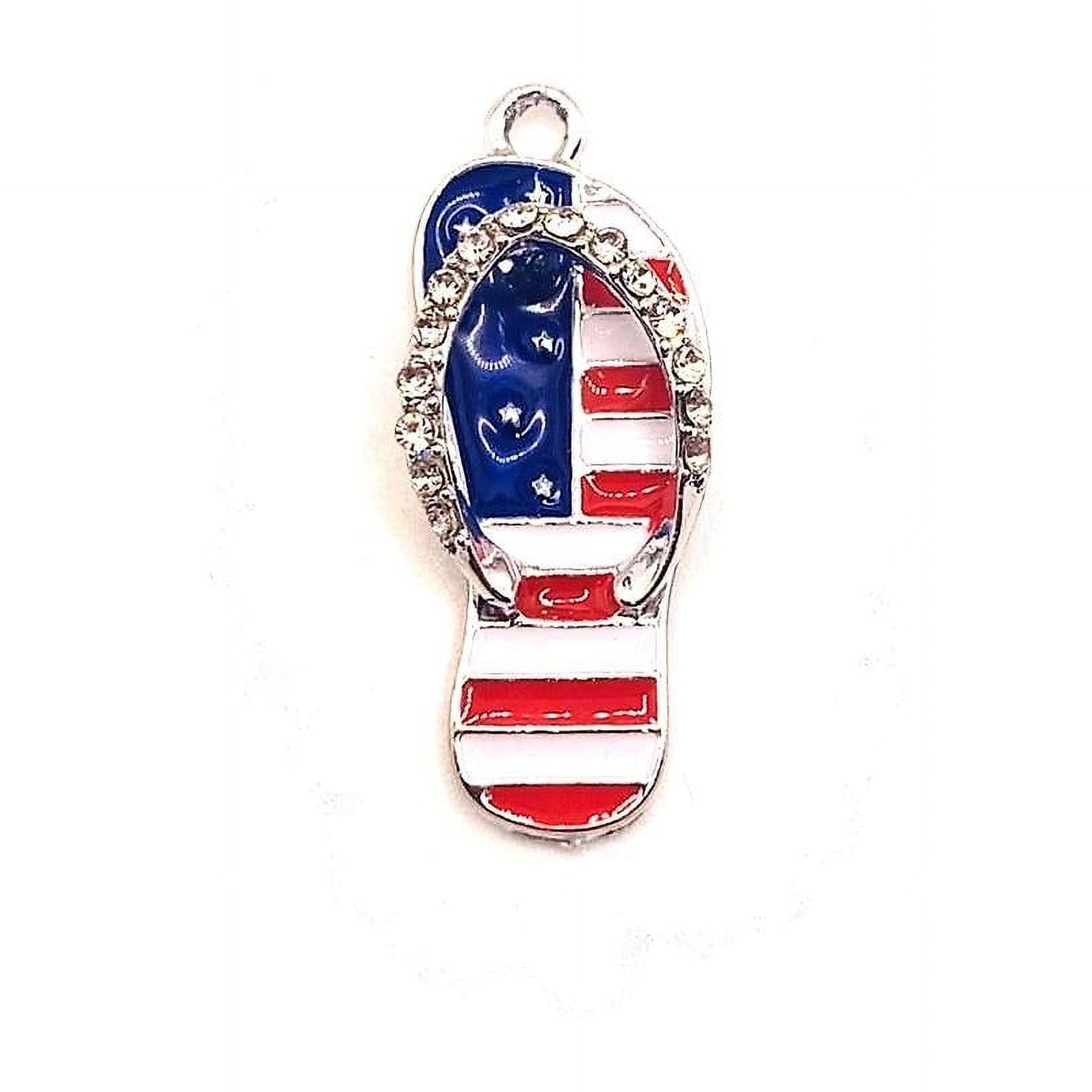 Or Pieces Red White And Blue Enamel Flip Flop Sandal D