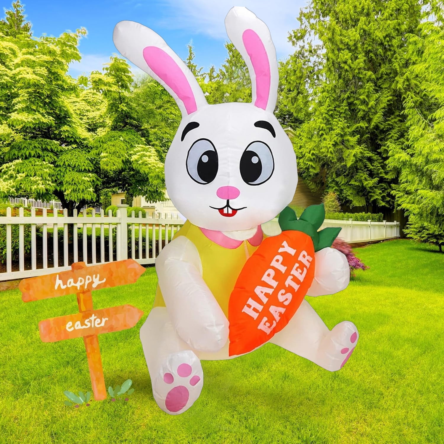 Ft Inflatable Easter Bunny Outdoor Decorations With Built In Led