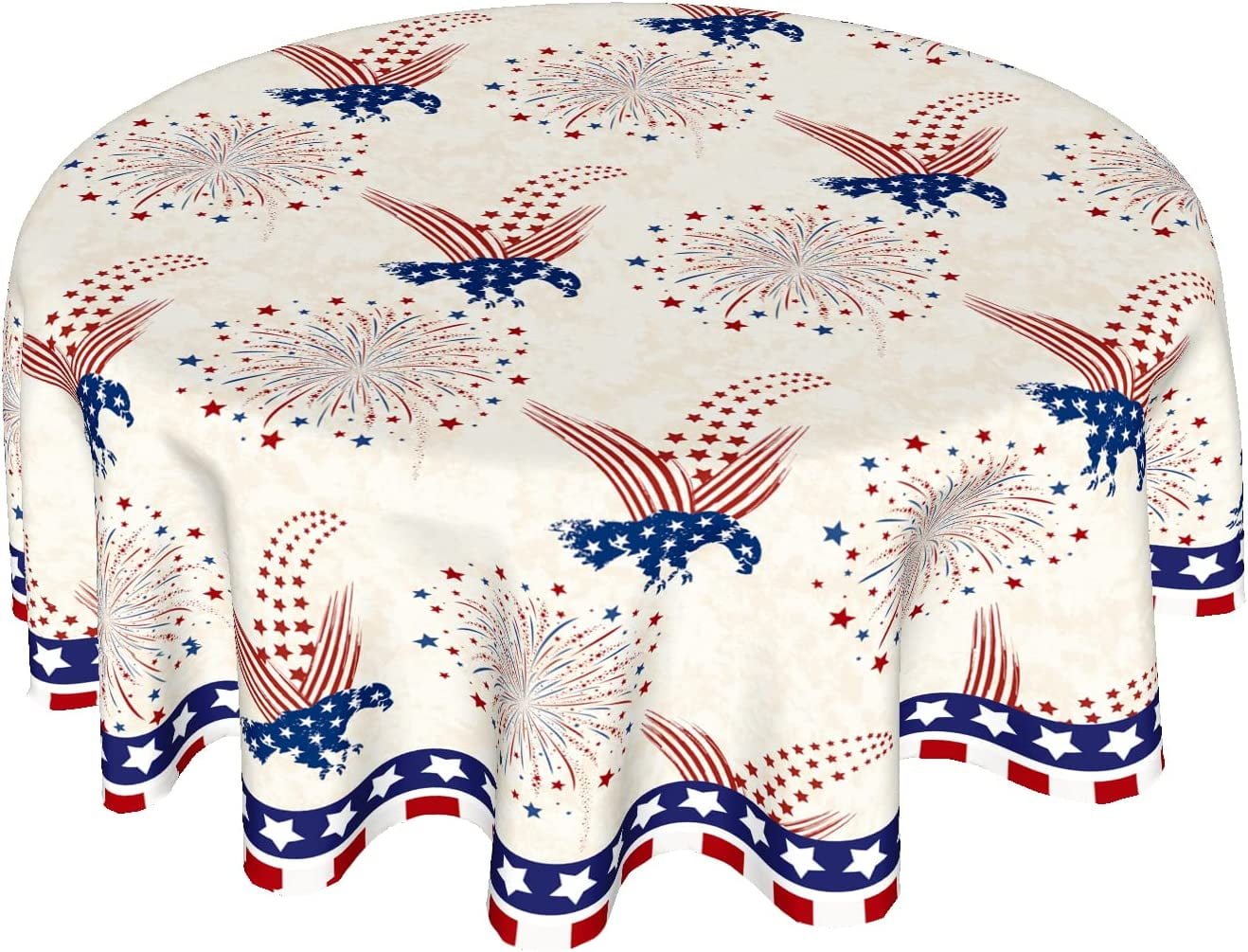 4th Of July Independence Day Tablecloth Patriotic Red Blue Stripe And