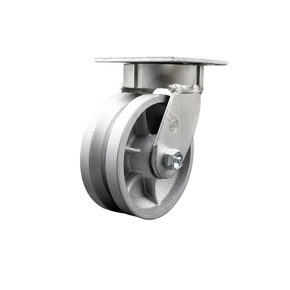 Inch Kp V Groove Semi Steel Cast Iron Wheel Swivel Caster W Ball