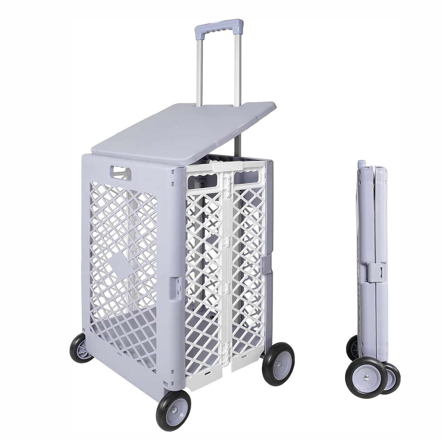 L Foldable Rolling Cart With Wheels Portable Updated Utility Tools