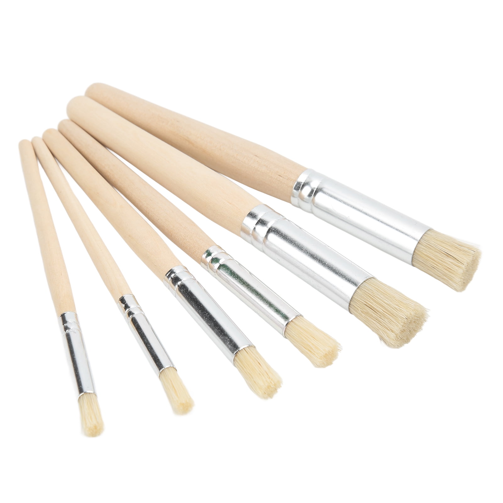 6PCS Wooden Stencil Brushes Ergonomic Stencil Brush Set Painting