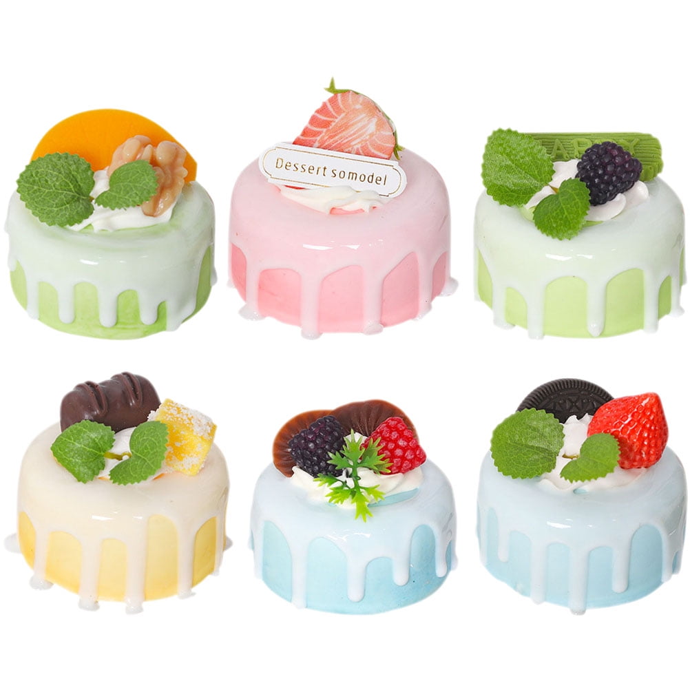 Pcs Realistic Cake Artificial Dessert Simulation Cake Faux Fake Food