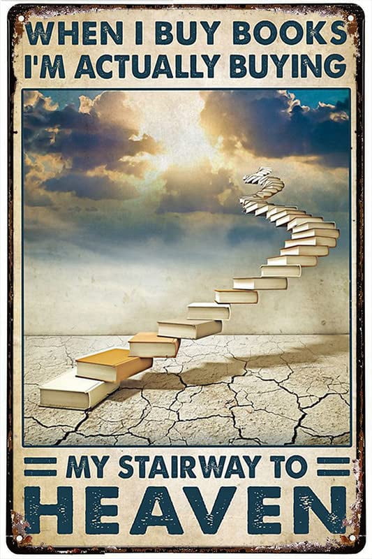 X Inch Father S Day Sign Book Lovers My Stairway To Heaven Full Size