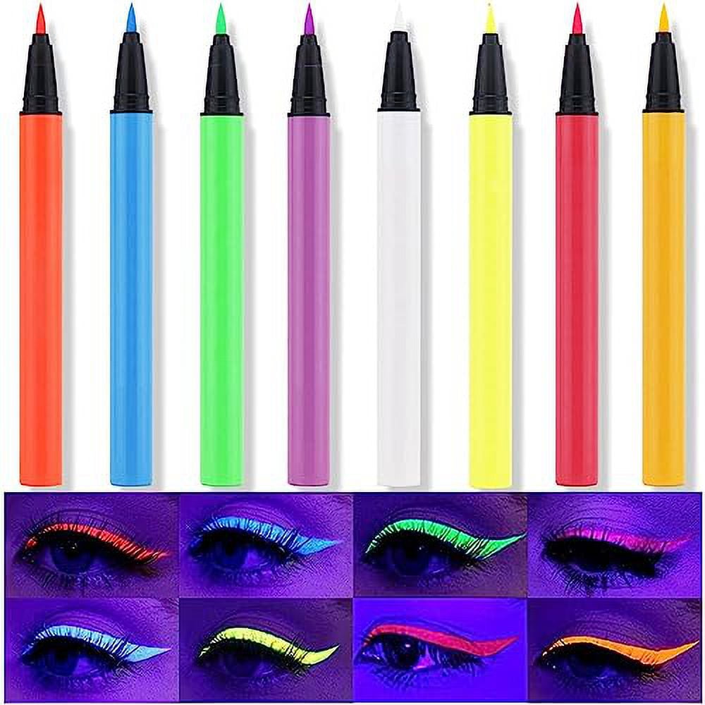 Colors Neon Colorful Liquid Eyeliner Makeup Set Kit Uv Glow In The