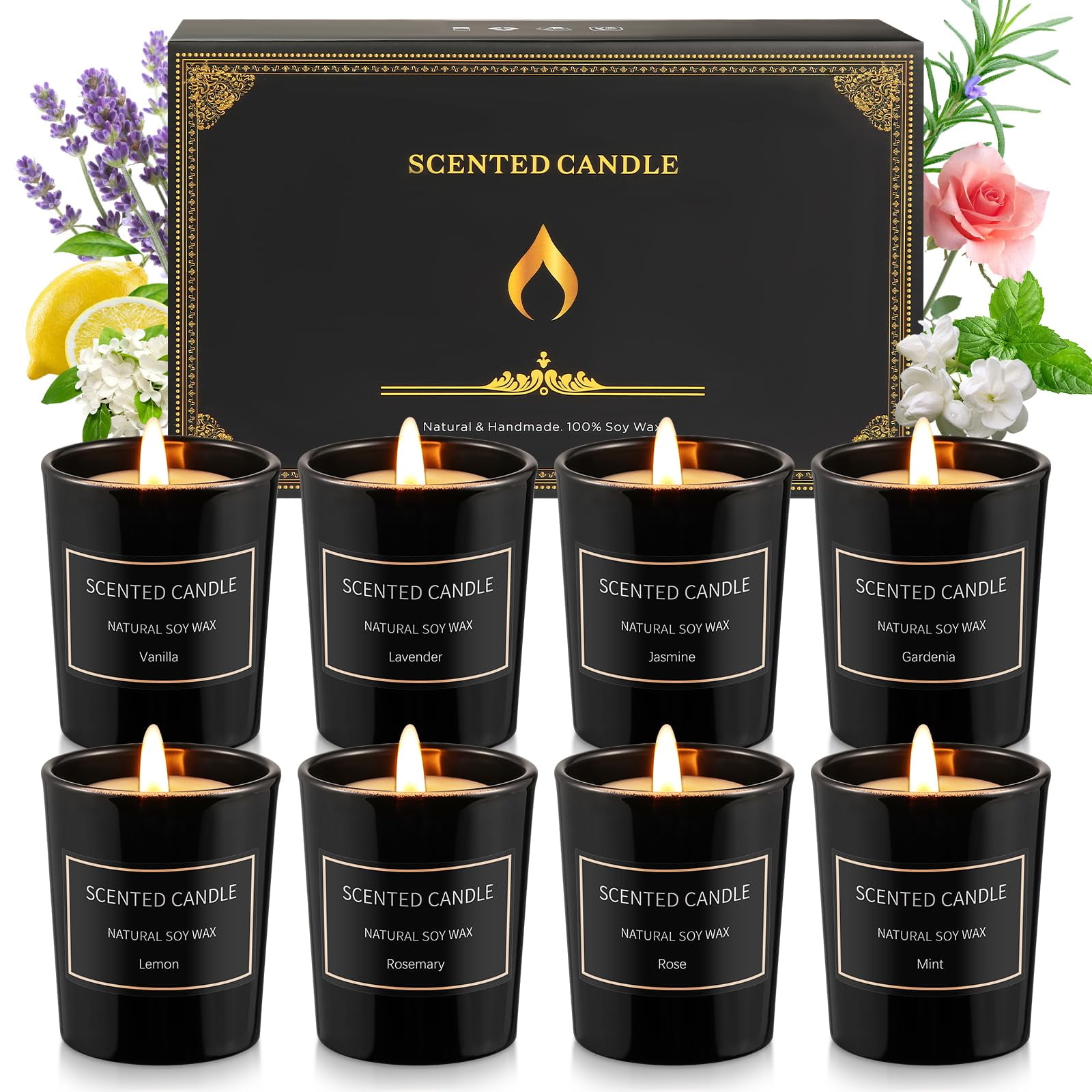 8 Pack Candles For Home Scented Aromatherapy Candles Gifts Set For