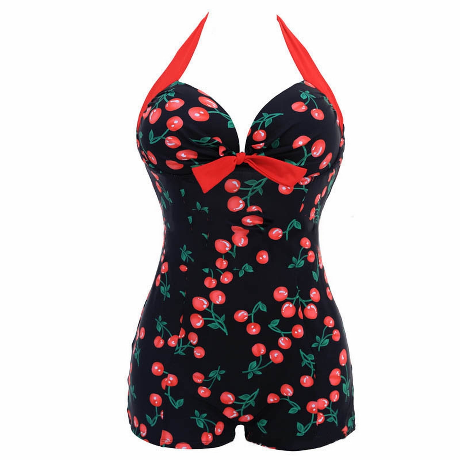 Anineo Women Swimwear Piece Wave Dot Suit Conservative Beach Plus Size Hot Spring Swimsuit For