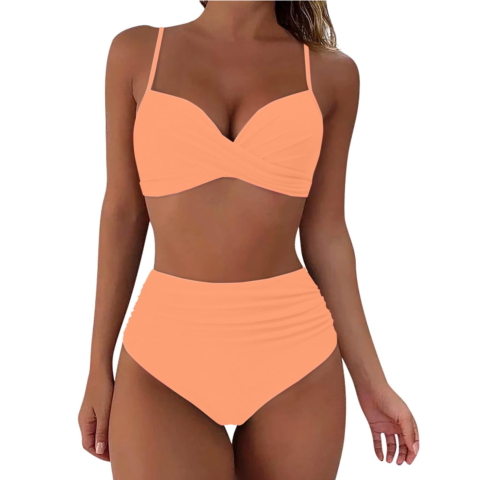 Aqitti Women High Waisted Bikini Push Up Two Piece Swimsuits Vintage