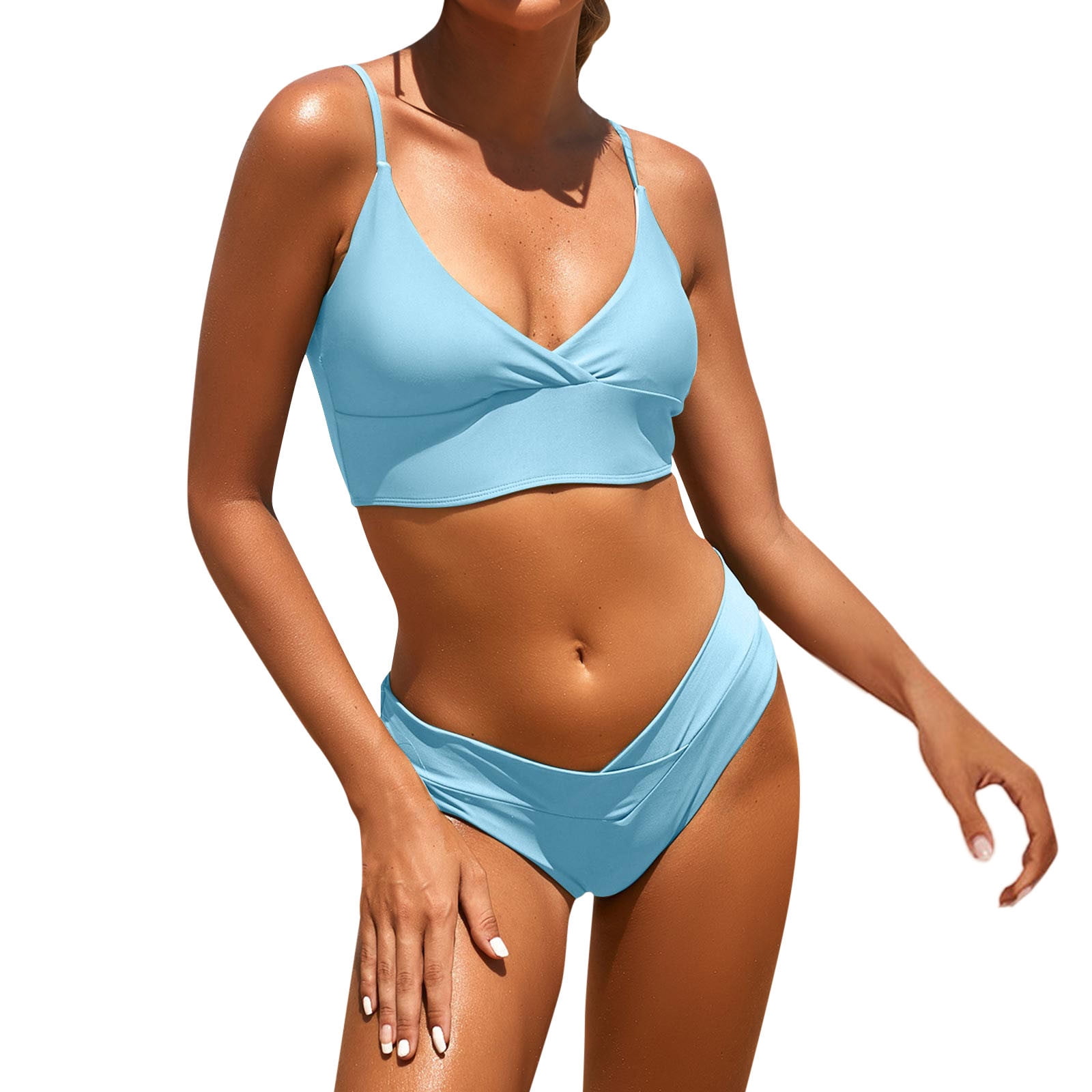 ASFGIMUJ Womens High Waisted Bikini Sets High Cut Swimsuit Ribbed