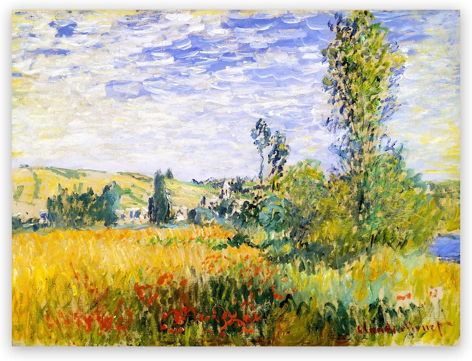 AVOI Monet Canvas Wall Art Print Landscape At Vetheuil Poster Famous