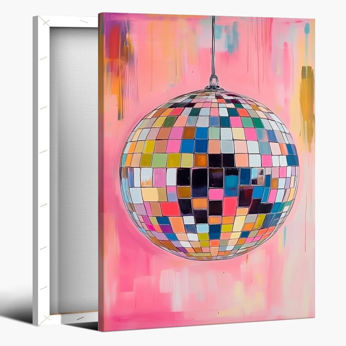 AXXPosters Trendy Disco Ball Painting Poster Funky Disco Ball Wall Art